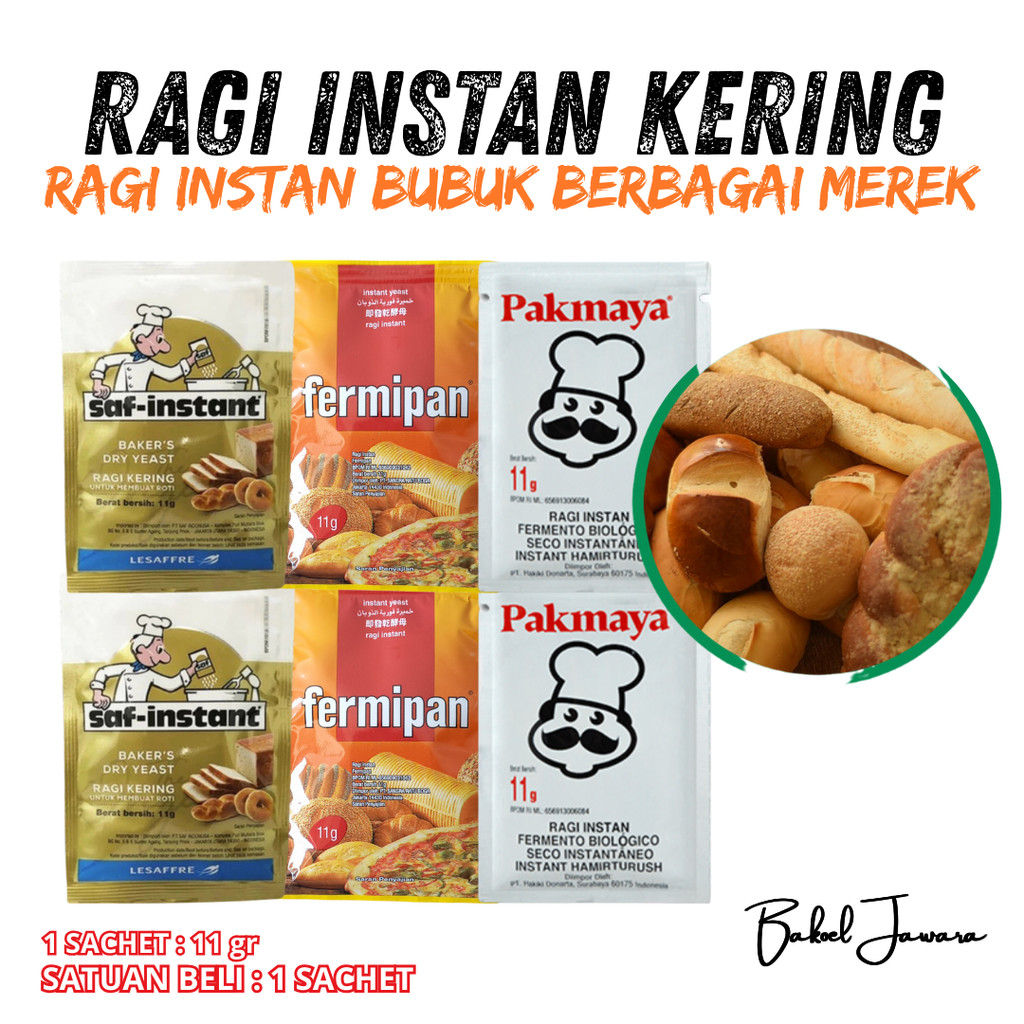 ( 1 PCS 11 g ) SAF INSTANT GOLD / FERMIPAN / PAKMAYA RAGI INSTANT KERING DRY YEAST PENGEMBANG ADONAN
