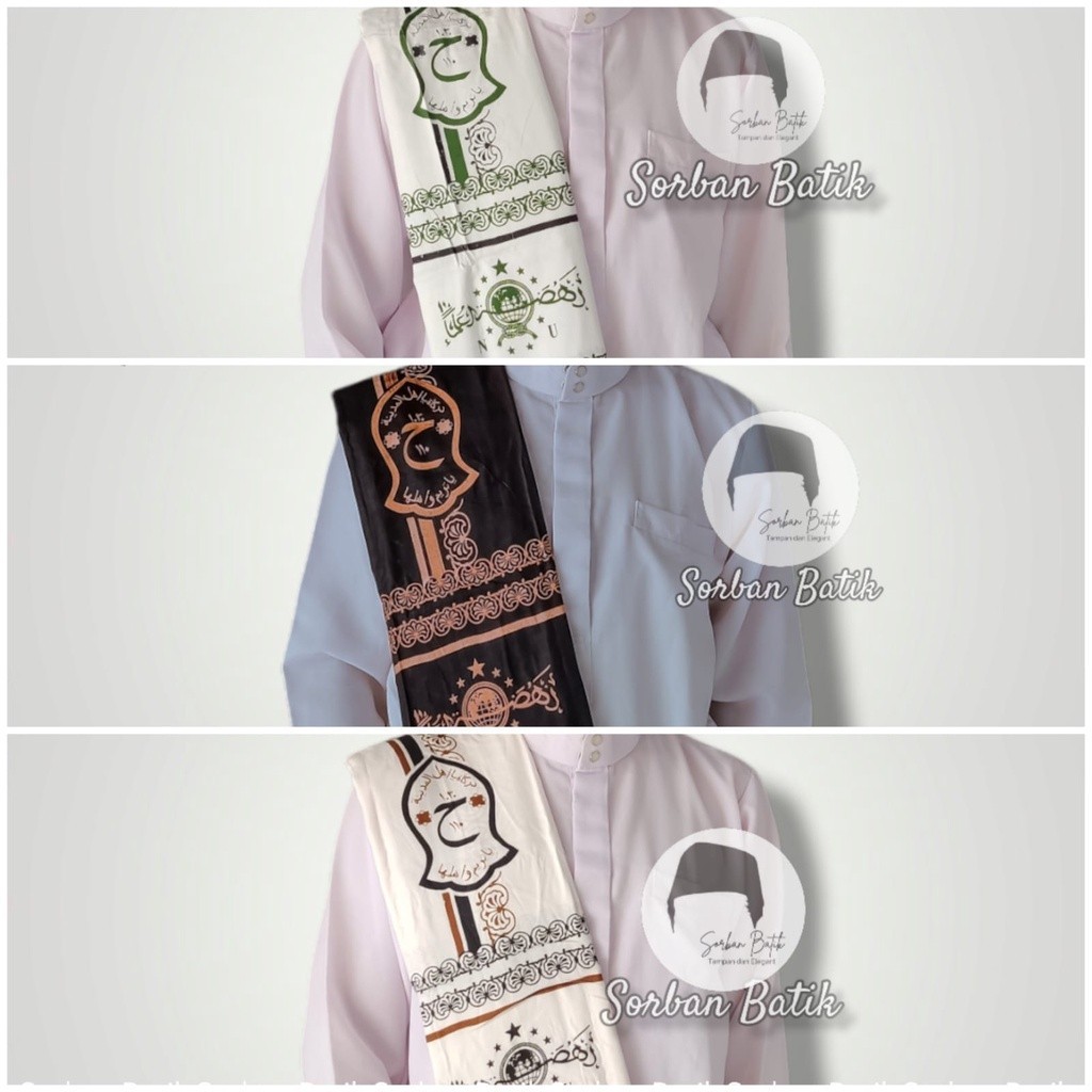 Sorban Batik Kashmir Surban Motif Serban Haji SORBAN PANJANG NU TEROMPAH BAHAN RAYON SUPER LEMBUT DA