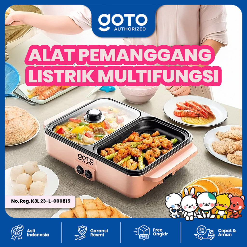 Goto Toshi Minipan Electric Hotpot Alat Panggangan Grill Pan BBQ 2in1