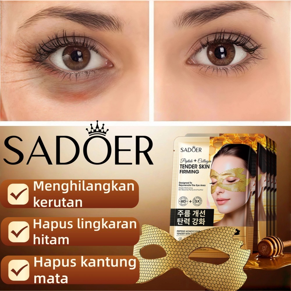 Masker Mata Anti-Kerut Honeycomb yang Mengencangkan Masker Mata Sarang Lebah Emas 24K Mata Gold Mask