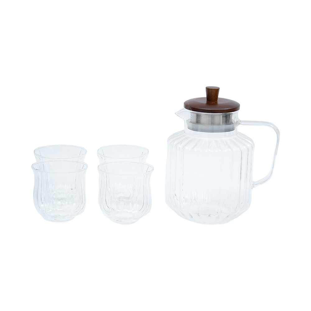 Informa Appetite 1.6 ltr Jeny Set 5 Pcs Teko Minum & Gelas Kaca Set Water Jug With Glass Pitcher Wad