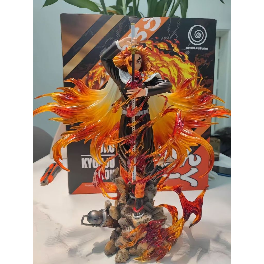 30cm Demon Slayer Rengoku Kyoujurou Anime Figure Rengoku Kyoujurou Figurine Pvc Model Statue Collect