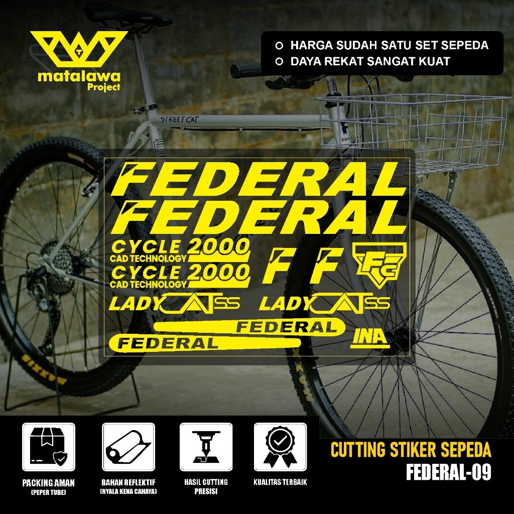 STIKER Premium FEDERAL  Sticker Sepeda FEDERAL Lady Cat ss Stiker Pussycat MG 33 MTB COD Cutting BIK