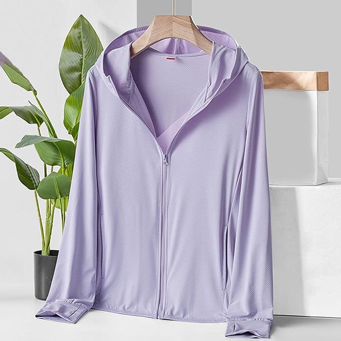 Jaket UV Protection Mesh Yoga Fitness Dry fit Pria Wanita Standar dan Jumbo (UNGU LILAC)