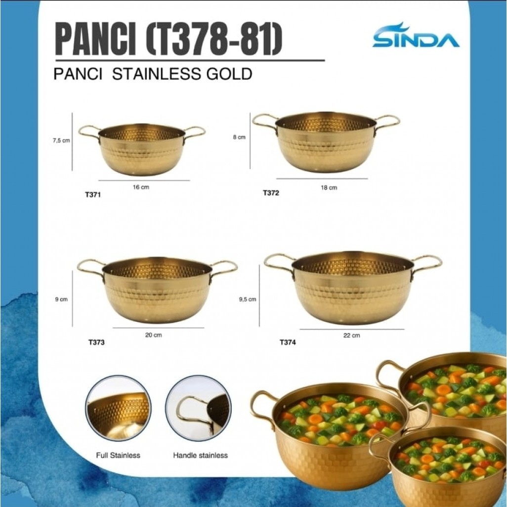 PANCI GOLD STAINLESS SINDA PANCI RAMEN KOREA GOLD PANCI MIE DAN SUP