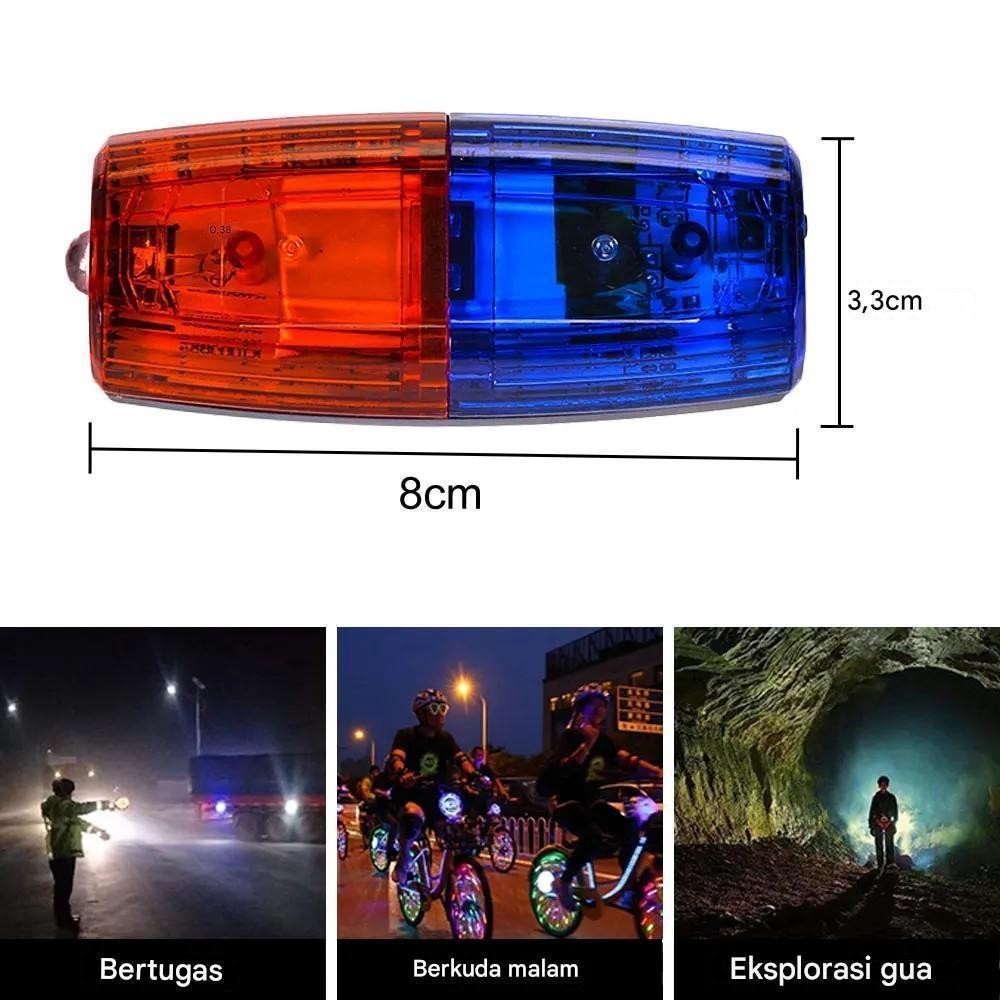 Lampu Strobo Led Lampu Peringatan Led Merah & Biru Lampu Peringatan Polisi Untuk Klip Bahu Polisi