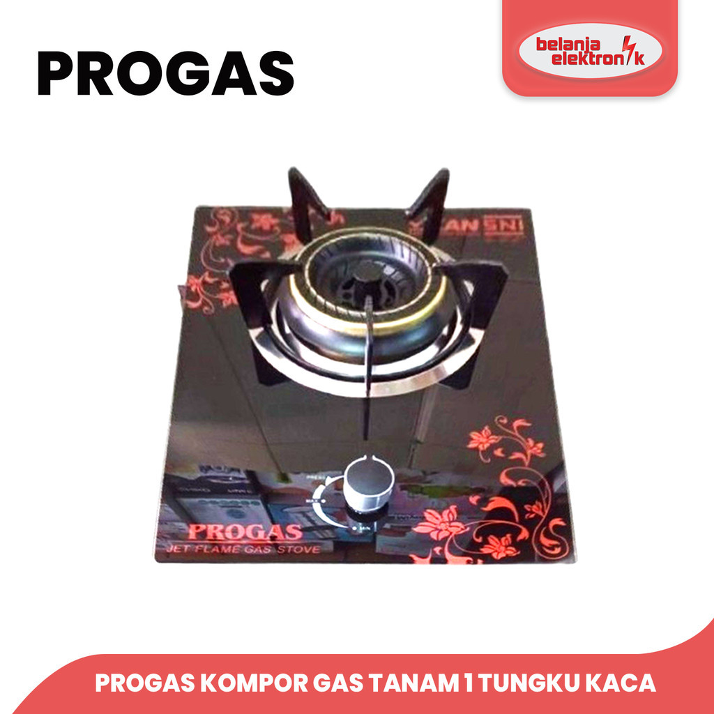 Progas Kompor Gas Tanam 1 Tungku Kaca