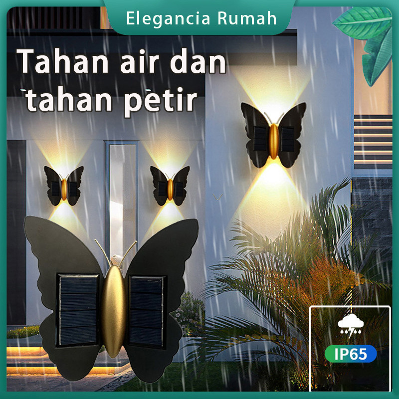 READY Lampu Dinding Kupu-Kupu Tenaga Surya Lampu Taman Tenaga Surya Outdoor LED Lampu Dinding Sensor