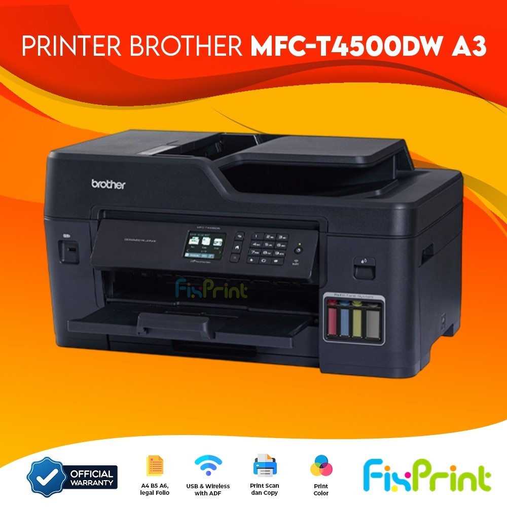 Printer Brother MFC-T4500DW / MFC-J3540DW A3 Multifunction Wireless T4500-DW With FAX ADF & Flatbed 