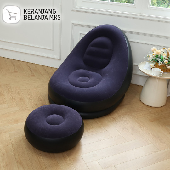 Sofa Malas Lazy Bean Bag Inflatable dengan Bantalan Kaki