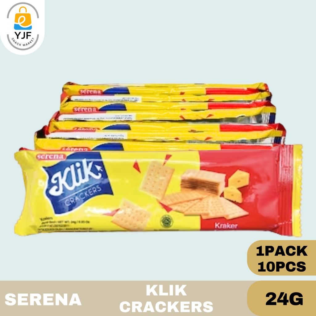 Serena KLIK Crackers 24g / 1PACK-10PCS / Biskuit KLIK Crackers Serena / Rasa Original