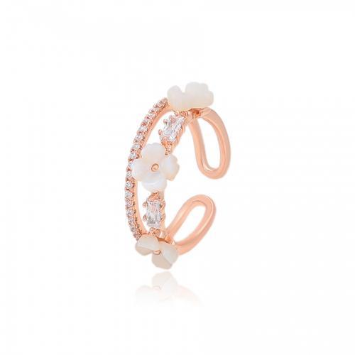 Cincin Xuping Flowers Rose Gold Adjustable Lapis Emas - Perhiasan Wanita Kualitas Premium - Awet Ant
