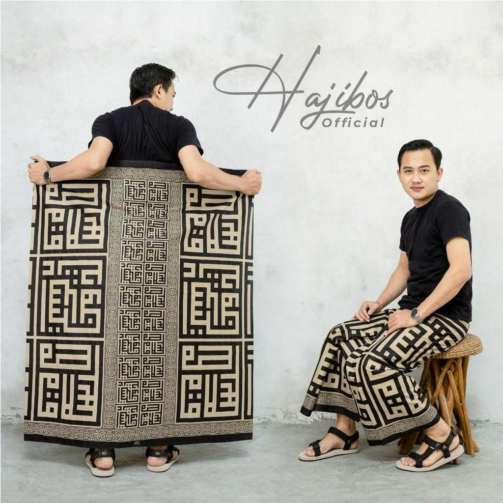 [TERBARU] - Sarung Pria Motif Kaligrafi Kufi Batik Palaikat Sarung Pondok Sarung Sholat Sarung Batik