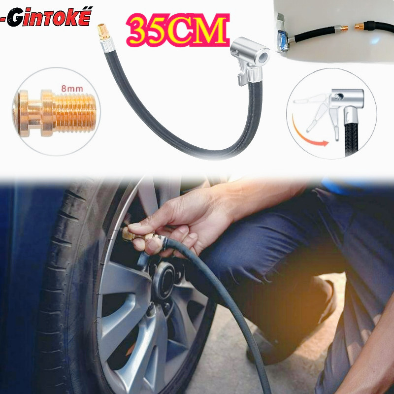 35CM Selang Extension Pompa Angin Sambungan Selang Pompa Ban Dengan Klip Untuk Mobil Motor