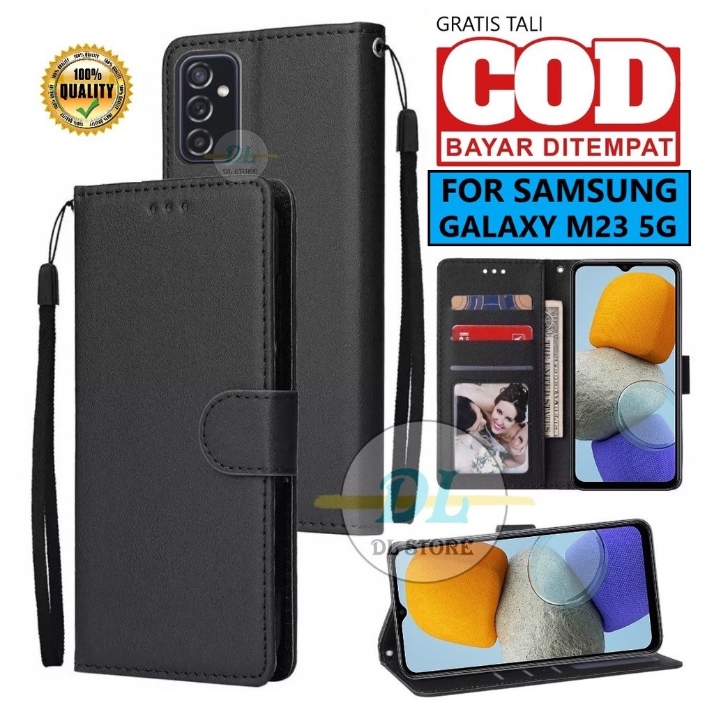 CASE HP SAMSUNG GALAXY M23 5G FLIP LEATHER CASE PREMIUM-FLIP WALLET CASE KULIT UNTUK SAMSUNG GALAXY 