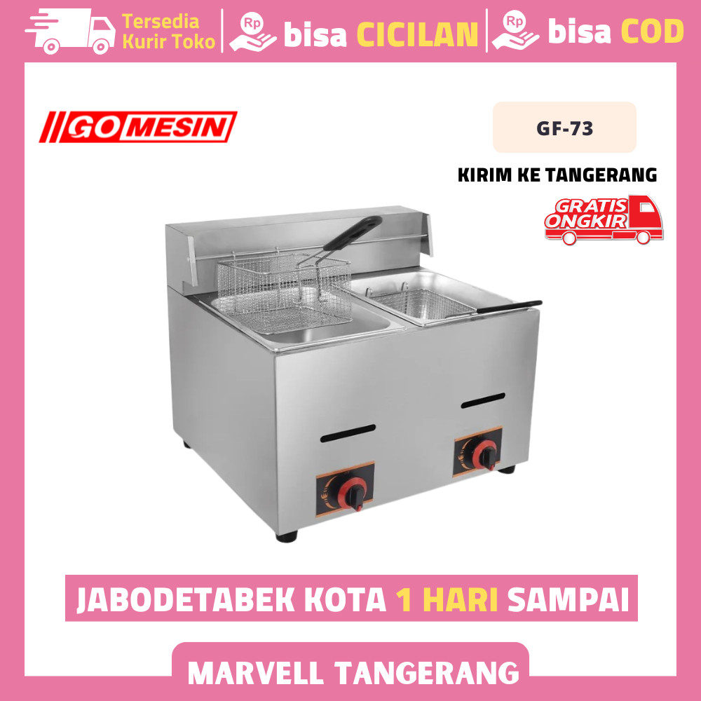 Deep Fryer Gas Gomesin GF-73 Gas Deep Fryer 2 Tank Garansi Resmi