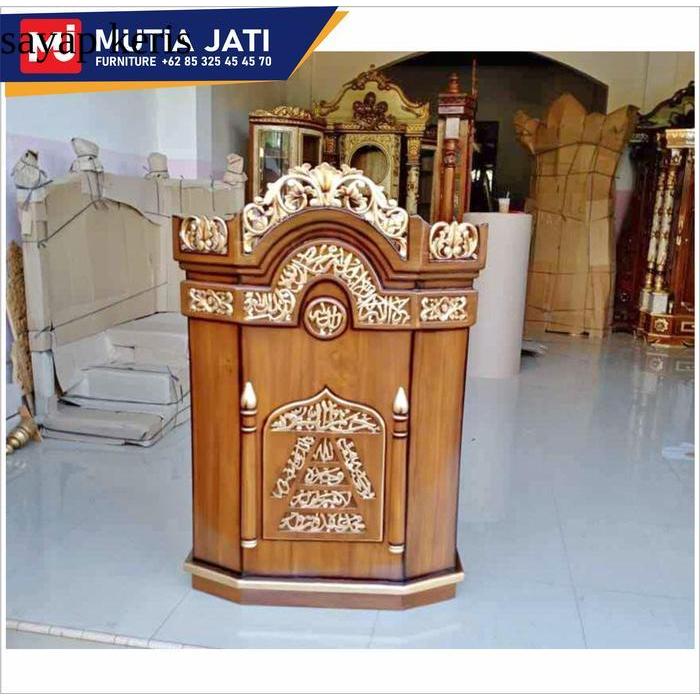 PODIUM MASJID MIMBAR MUSHOLLA MESJID PIDATO KHOTBAH JATI JEPARA - BELUM WARNA SY22