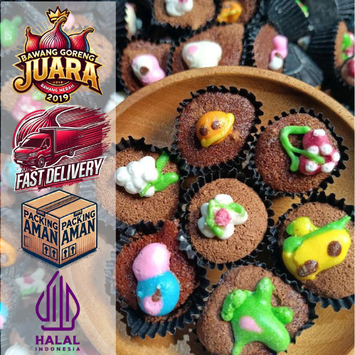 COD Kue Brownies Karakter 1kg Brownies Karakter Lucu Cookies Karakter Brownies Mini Kering Karakter