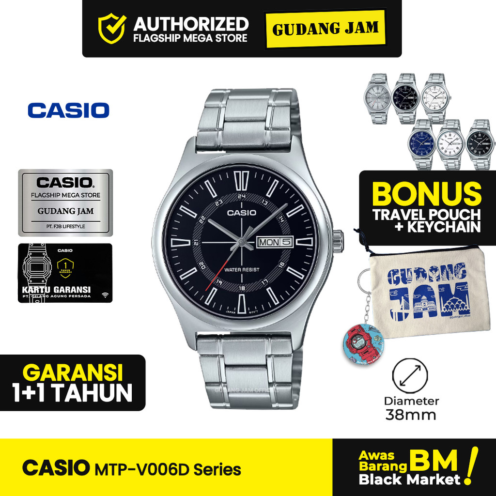 Jam Tangan Casio General MTP-V006D MTP-V006 MTPV006D MTPV006 Series