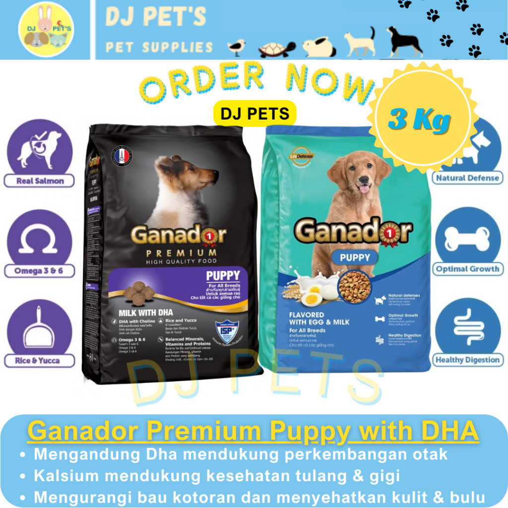 Ganador Premium Puppy Milk with DHA 3kg Makanan anak anjing premium
