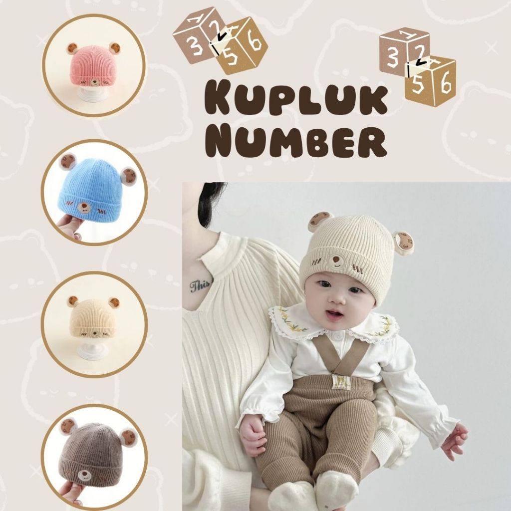 Kupluk Number Baby 5 Tahun / Import Topi Baby Rajut Premium Balita Anak Laki Laki Perempuan 1 tahun