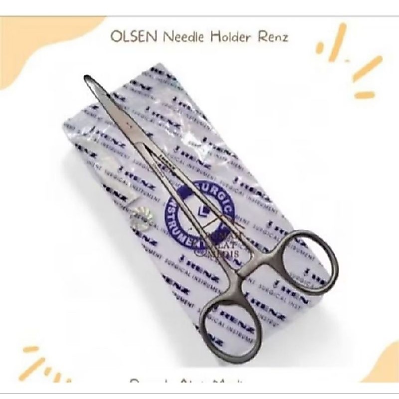 Gunting olsen needle holder 14cm merek renz