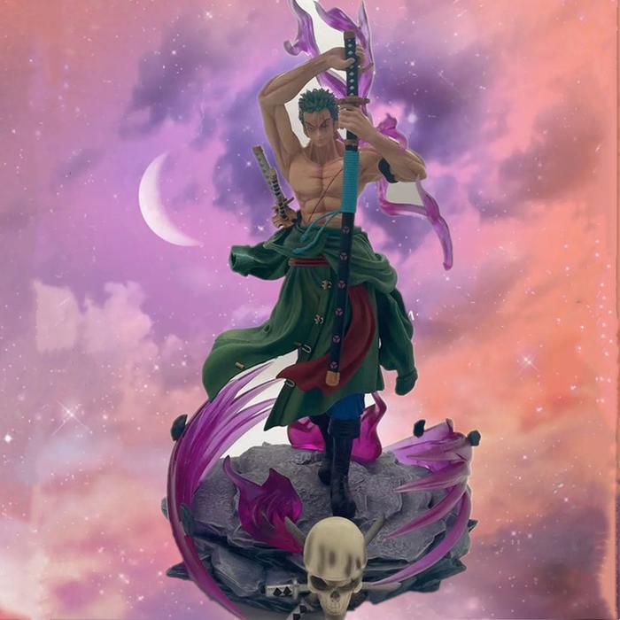 action figure statue roronoa zoro angkat pedang 39 cm