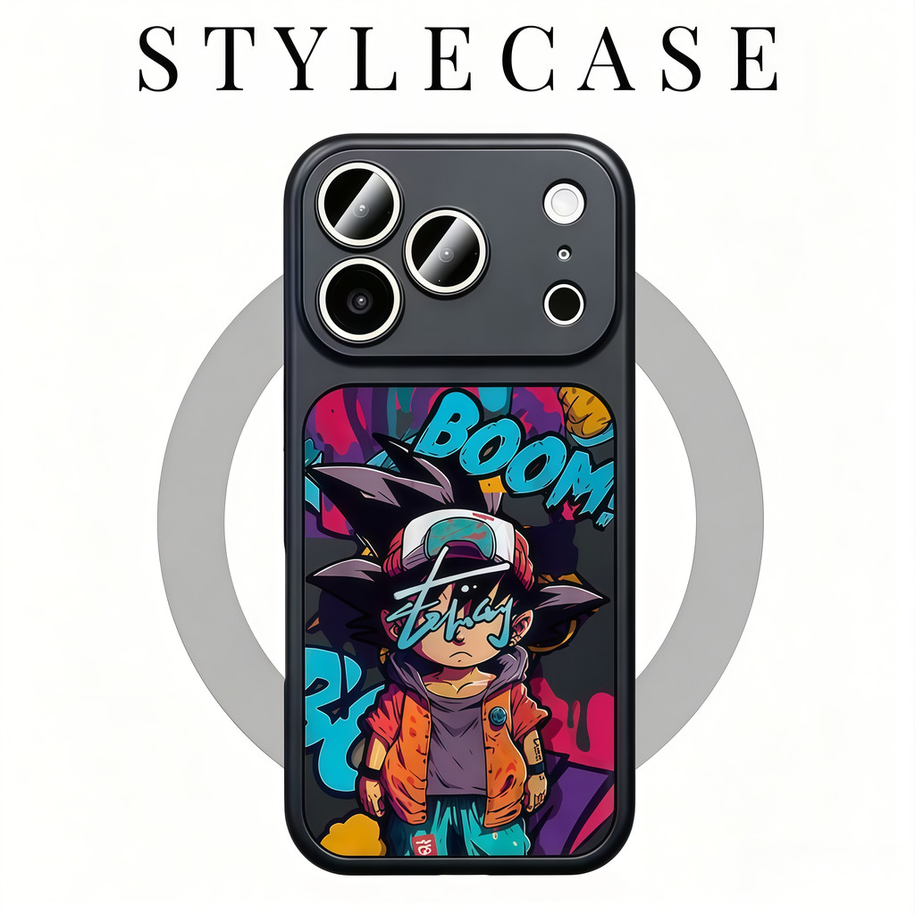 Seketika Berubah Tampilan HP 2IN1 TPU+PC Dual Layer iPhone BOOM Trend Seni Latar Belakang Jalan Graf