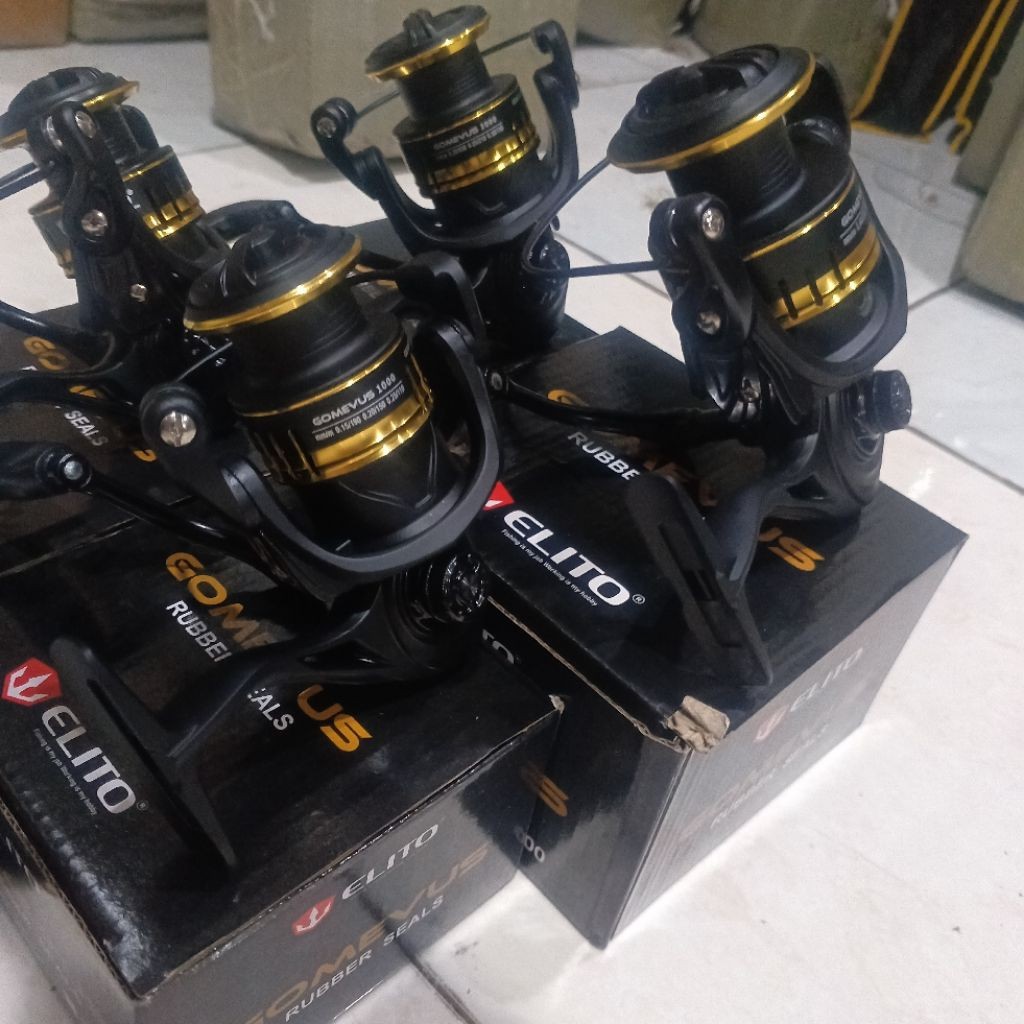 (Lunax70) REEL ELITO GOMEVUS 4+1BB HITAM DOF 1000SW/2000SW/3000SW/4000SW/6000SW POWER HANDLE