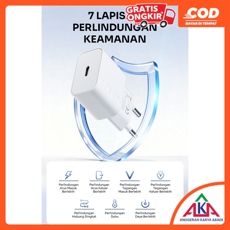 Tungtung Party Robot Kepala Charger Rt-K12 Hp Handphone 5V 2.4A Travel Adapter Usb Type-C Single