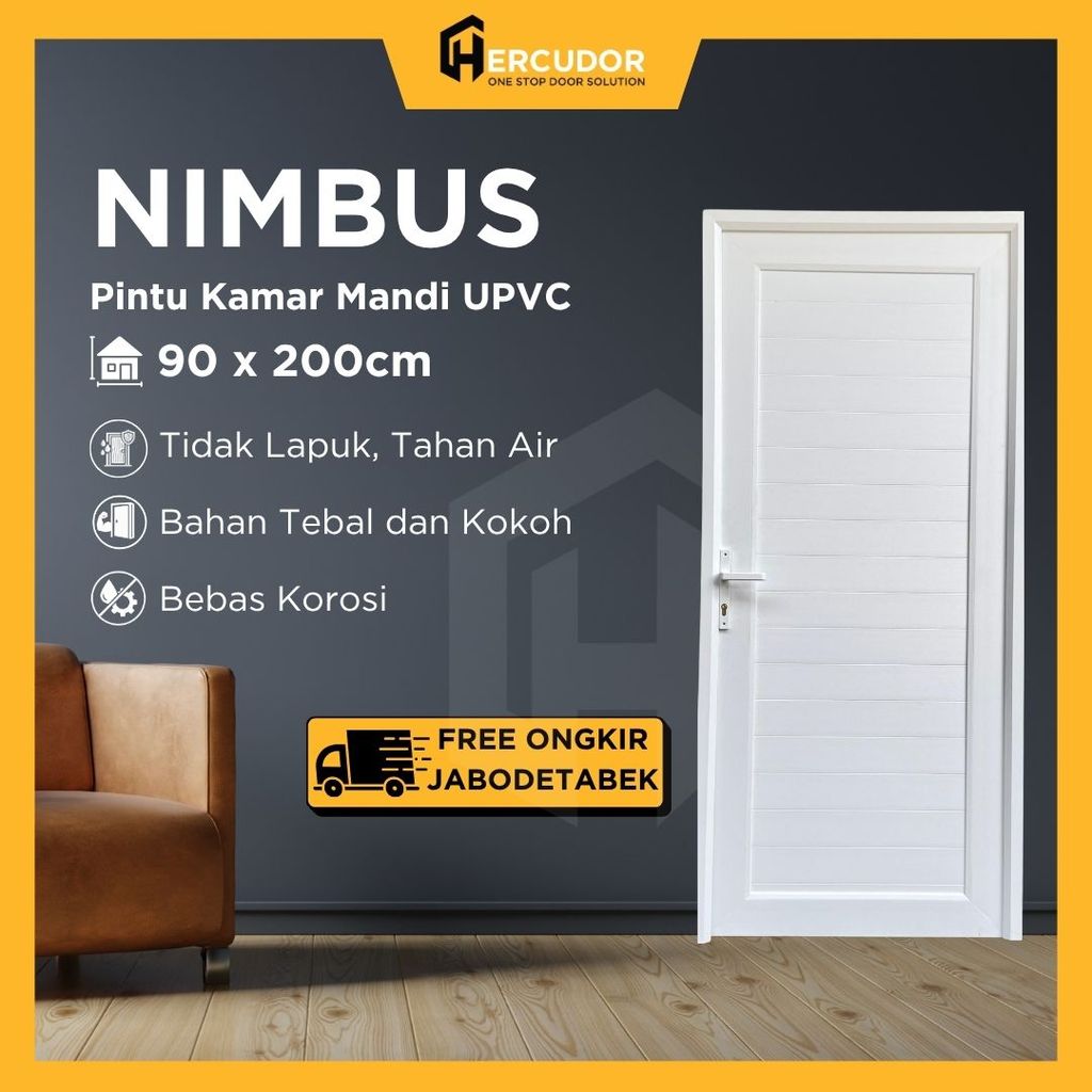 NIMBUS 90 - Pintu Kamar Mandi UPVC Super Tebal NIMBUS 90x200