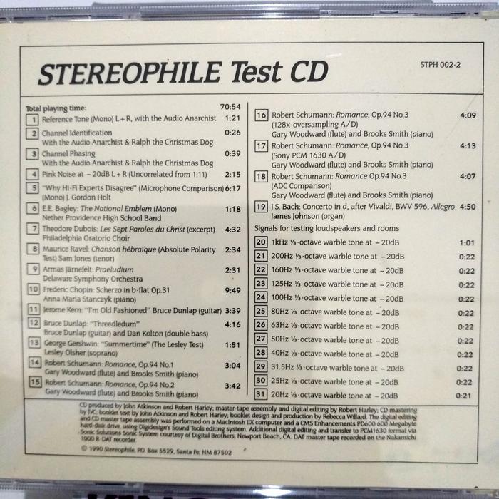 CD stereophile - test CD. the absolute sound what hi-fi audio research cary burmester dynaudio scan 