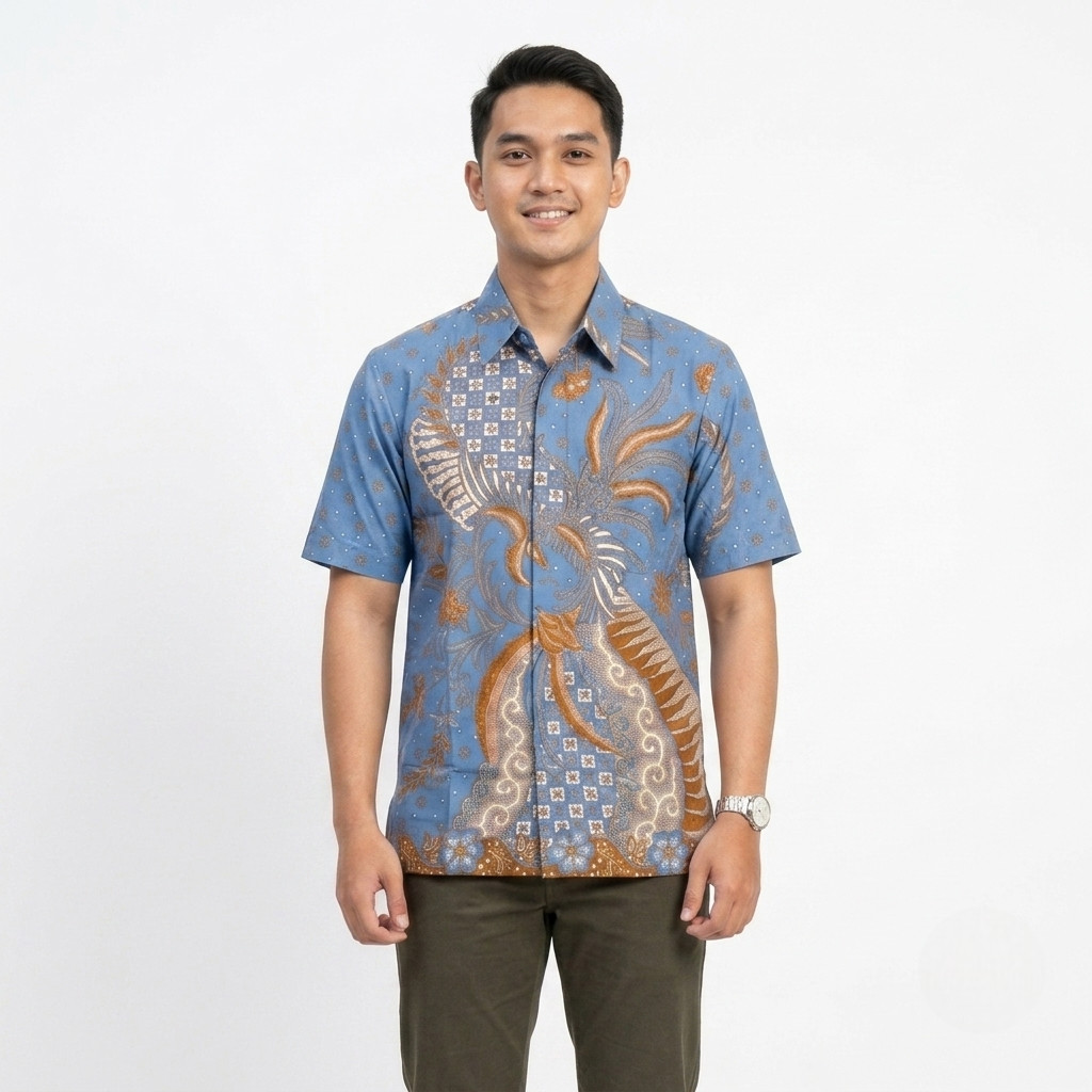 MARGARIA BATIK - Kemeja Indra - Kemeja Batik Pria Lengan Pendek - Bahan Katun Premium