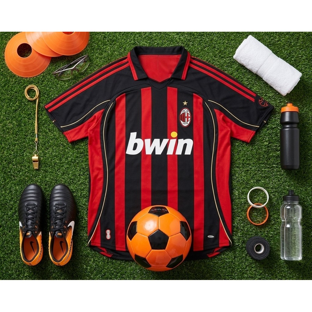 Jersey Full Printing Milan 2006 Gratis Custom Patch dan Nameset