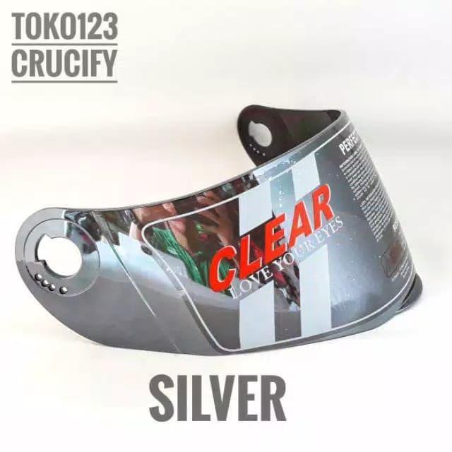 Kaca helm KYT Rocket KYT Troy Visor helm KYT X Rocket - Silver
