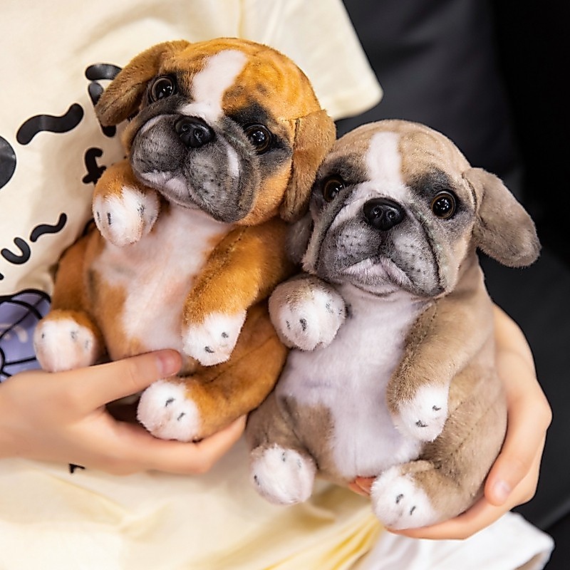 Hot Sale Realistic Sitting Poodle Pug Puppy Plush Toys Stuffed Doggy Cute Fluffy Plush Pet Room