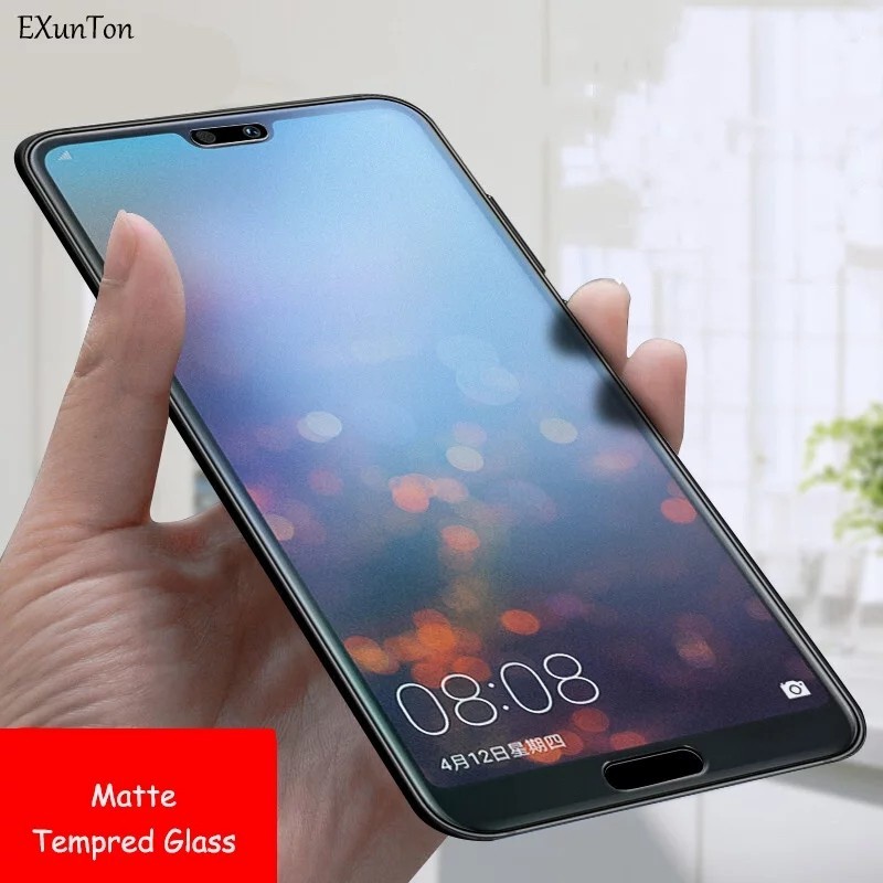 CASE FOR HUAWEI P20 PRO TEMPERED GLASS AG MATTE PREMIUM GLARE 9H FULL COVER ANTI GLARE BEBAS BEKAS S