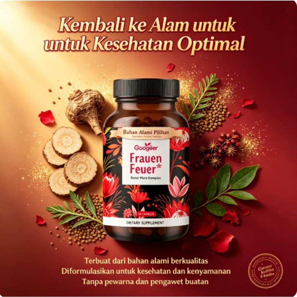 Goog Frauen Feuer Roter Maca-Komplex 60 Kapsul, Ekstrak Maca Merah, Tribulus, Fenugreek dan Sage, Me