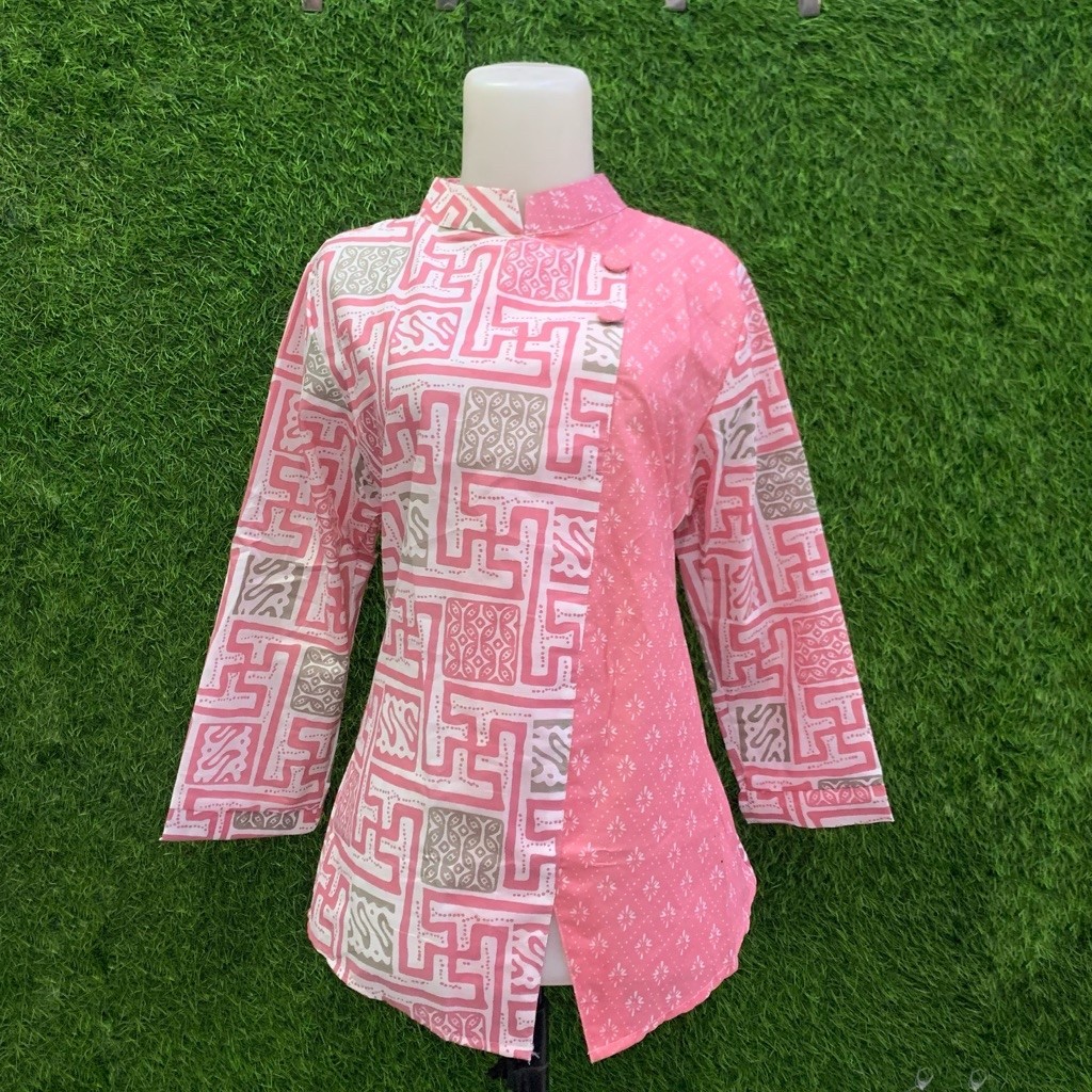 Batik Janggan Wanita Blouse Batik Janggan Wanita Elegan Modern Bahan Katun
