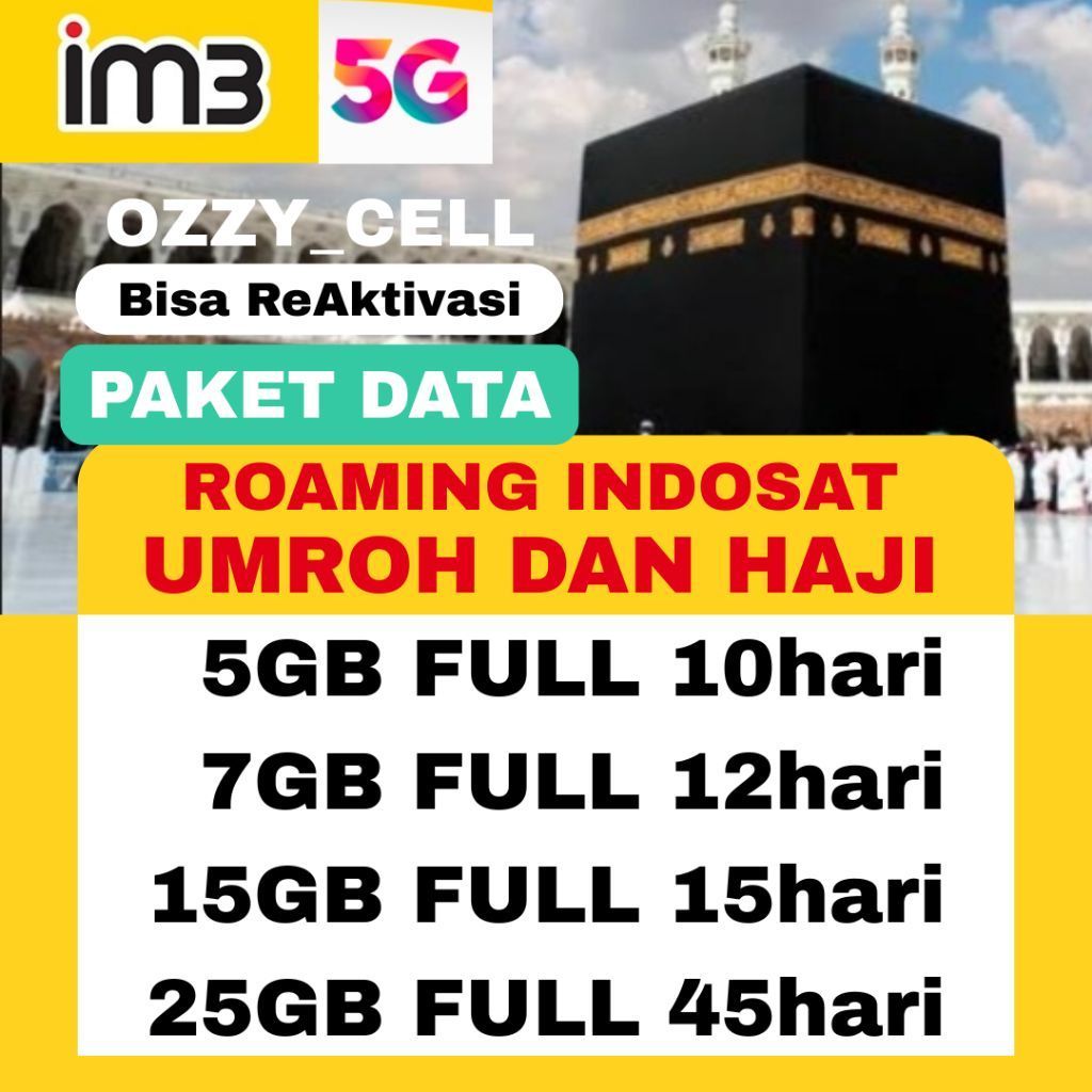 PROMO PAKET DATA ROAMING INDOSAT IM3 UMROH DAN HAJI IBADAH ARAB SAUDI