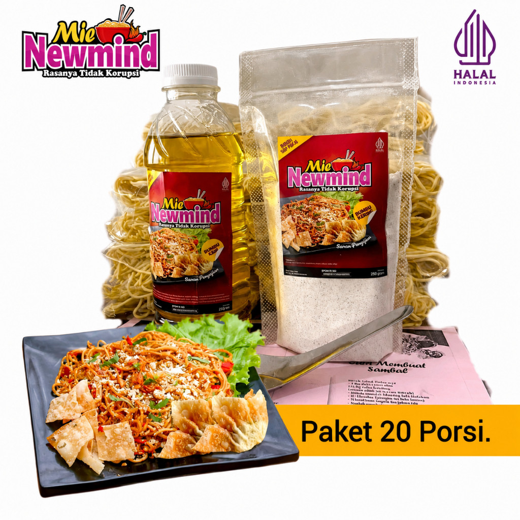 Paket Bahan Baku Mie Newmind 20 Porsi Ala Mie Gacoan | Wizzmie | Mie Kober
