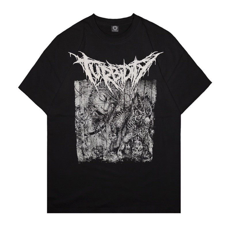 Turbidity "Cerebral Enslavement" Hitam Kaos Pria