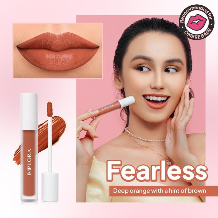 Implora Cosmetic Lip Velvet Lipstick Bibir - Fearless