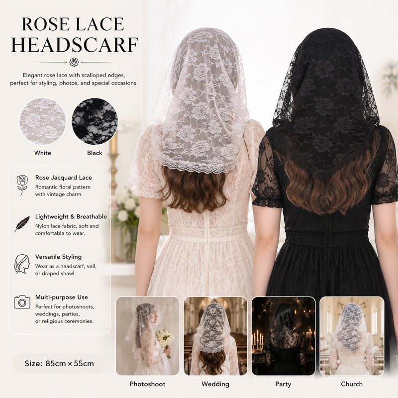 Mantila kerudung katolik premium Mantila kerudung katolik Mantila katolik Kerudung doa Veil wedding 