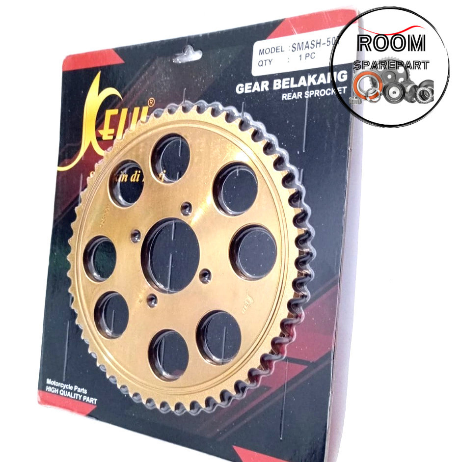GEAR BELAKANG SMASH 50T GIR SPROCKET KEIJI GOLD