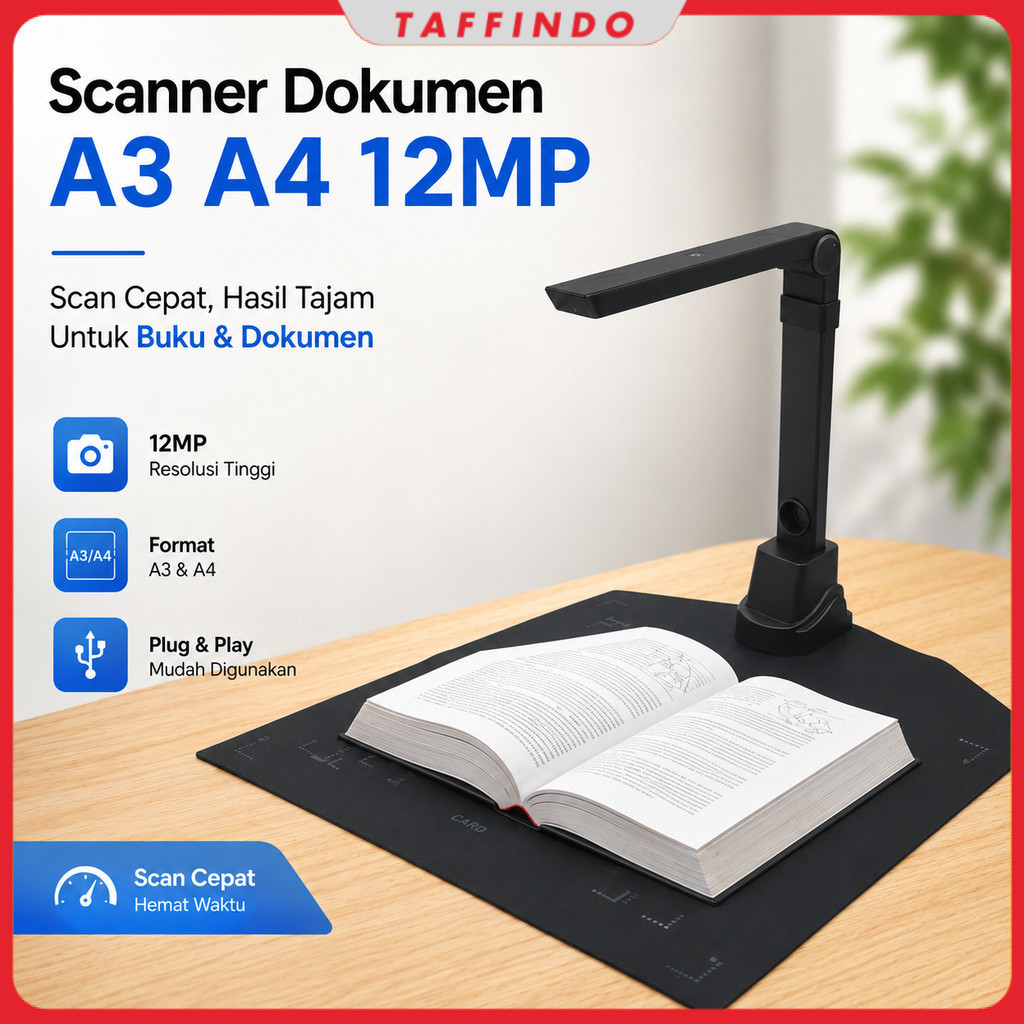 Scanner Dokumen Buku Overhead Portable Camera Scanner A3 A4 12MP - SD-2000