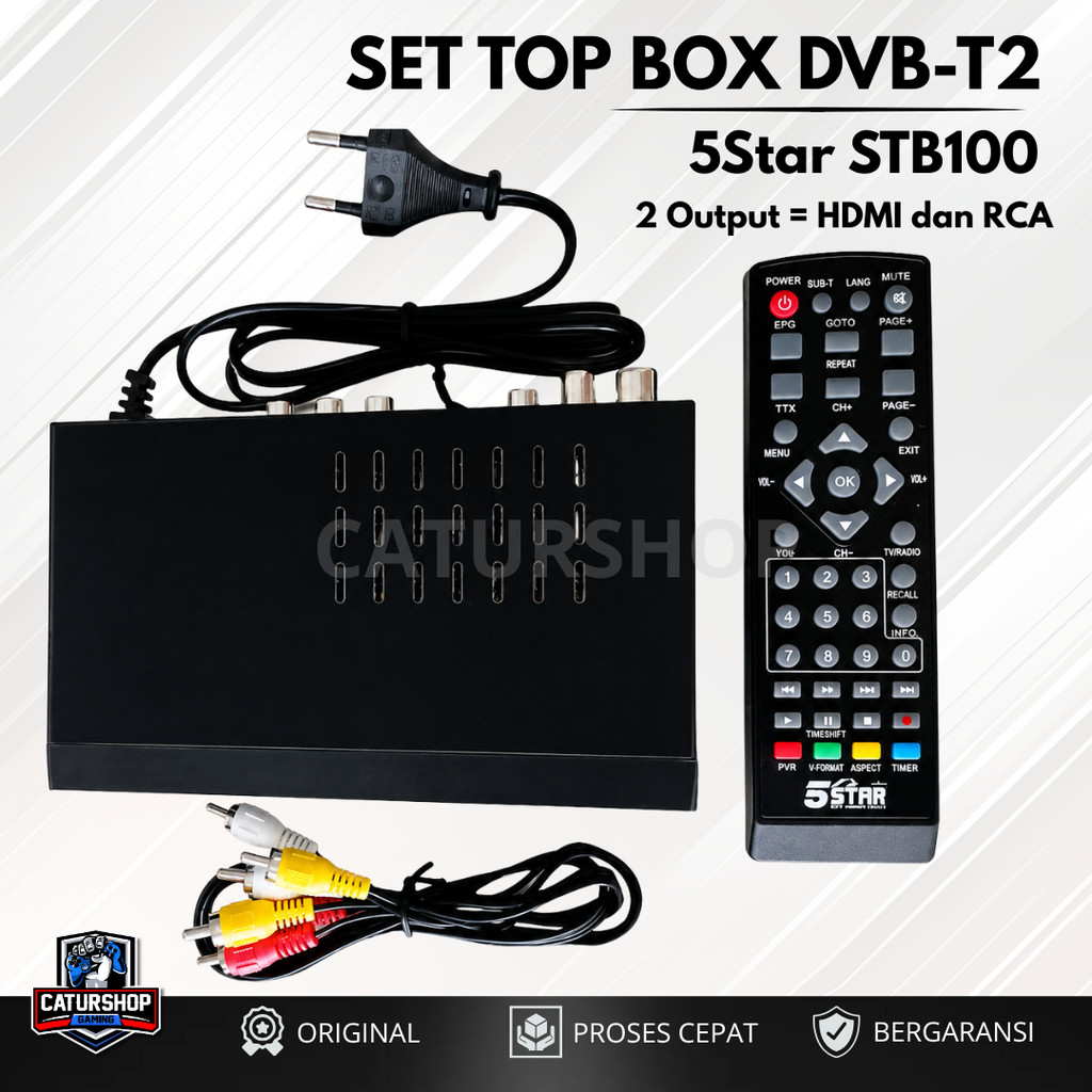 5 Star STB100 | Set Top Box | DVB-T2 STB Pro Dual USB | Digital Terrestrial Receiver