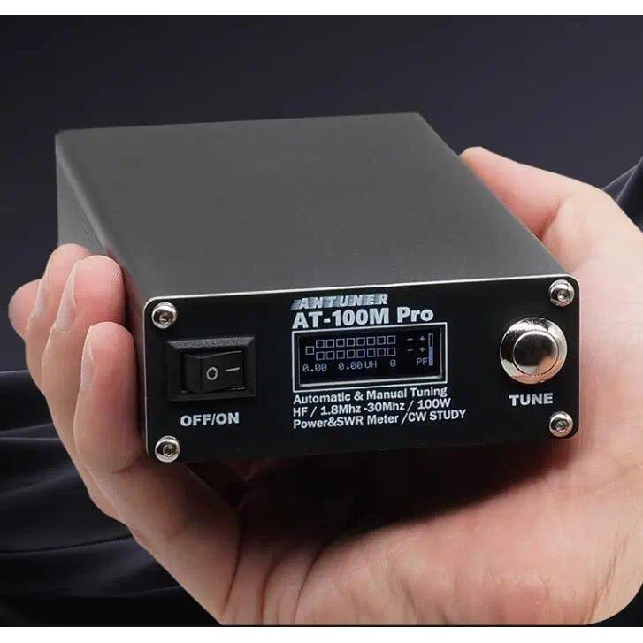 ANTUNER AT-100M Pro 100W 1.8MHz-30MHz ATU-100 ATU-100M  QRP Antenna Tuner Morse Code  SWR Meter Powe