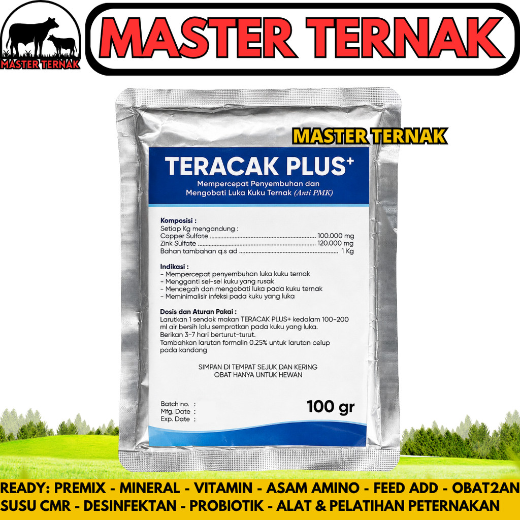 TERACAK PLUS 100 GRAM - Obat Luka kuku Sapi Kambing PMK - Obat Kuku Sapi Pincang Laminitis