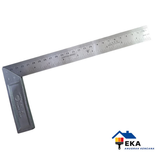 SIKU METER TUKANG 10 INCH DIAMOND - PENGGARIS BESI SUDUT 25 CM EAK